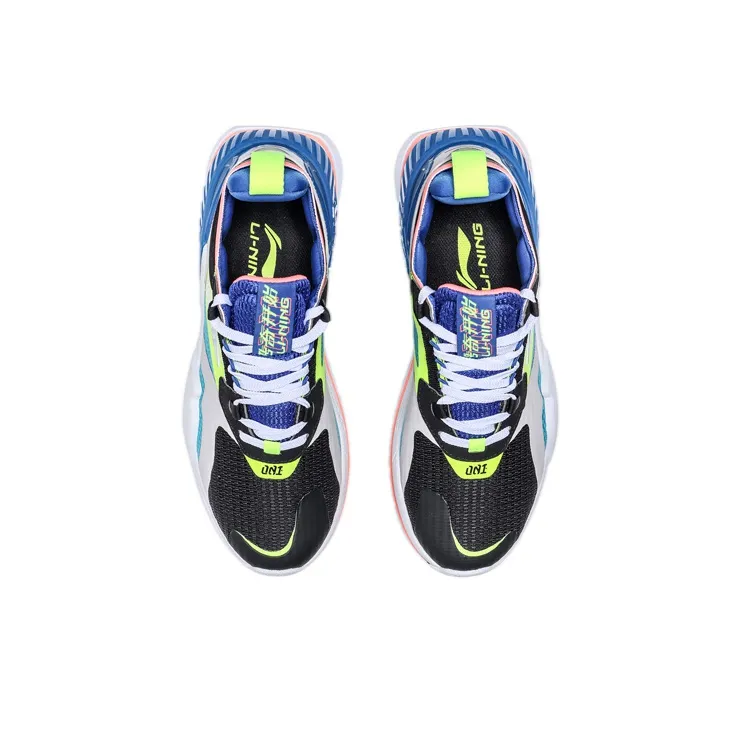 LiNing 001 T2000 Anti-Slip And Wear-Resistant Breathable Low-Top Running Shoes Men's Blue Green Gray-3