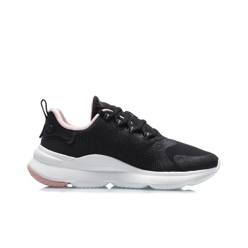 LiNing Cushioning Anti Slip And Wear Resistant Low Top Running Shoes Women's Black Pink-1