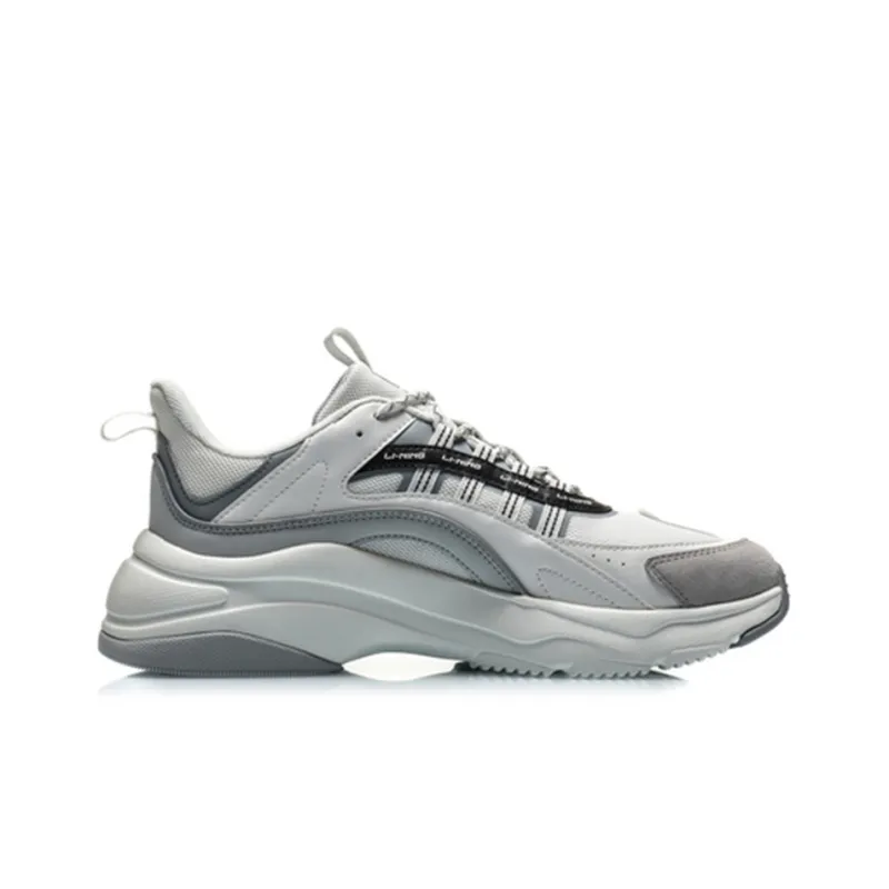 LiNing Breathable Low Top Running Shoes Men's Mist White-1