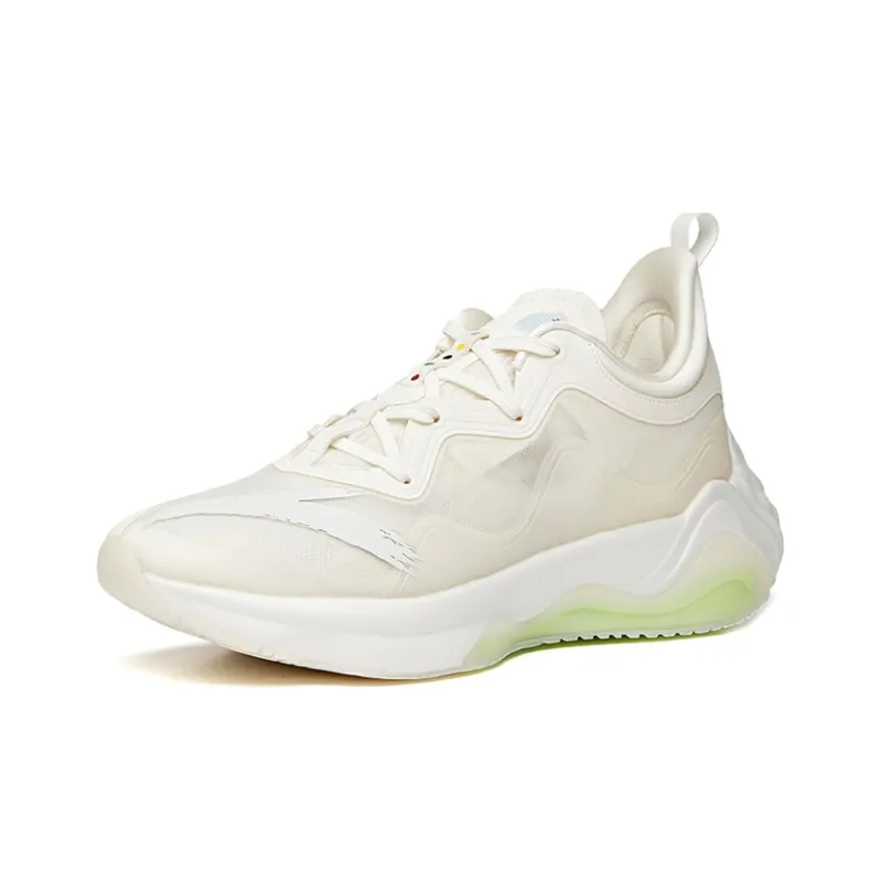 Anta Cushioning Anti-Slip And Wear-Resistant Coverage Low-Top Running Shoes Men's Ivory White-1
