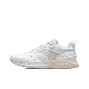 LiNing Anti Slip Wear Resistant Low Top Running Shoes Women's Mist White