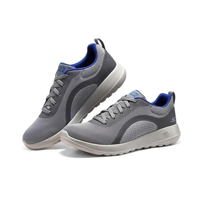 Skechers GO WALK Ma Cushioning Anti Slip And Wear Resistant Low Top Casual Shoes Men's Gray White-2