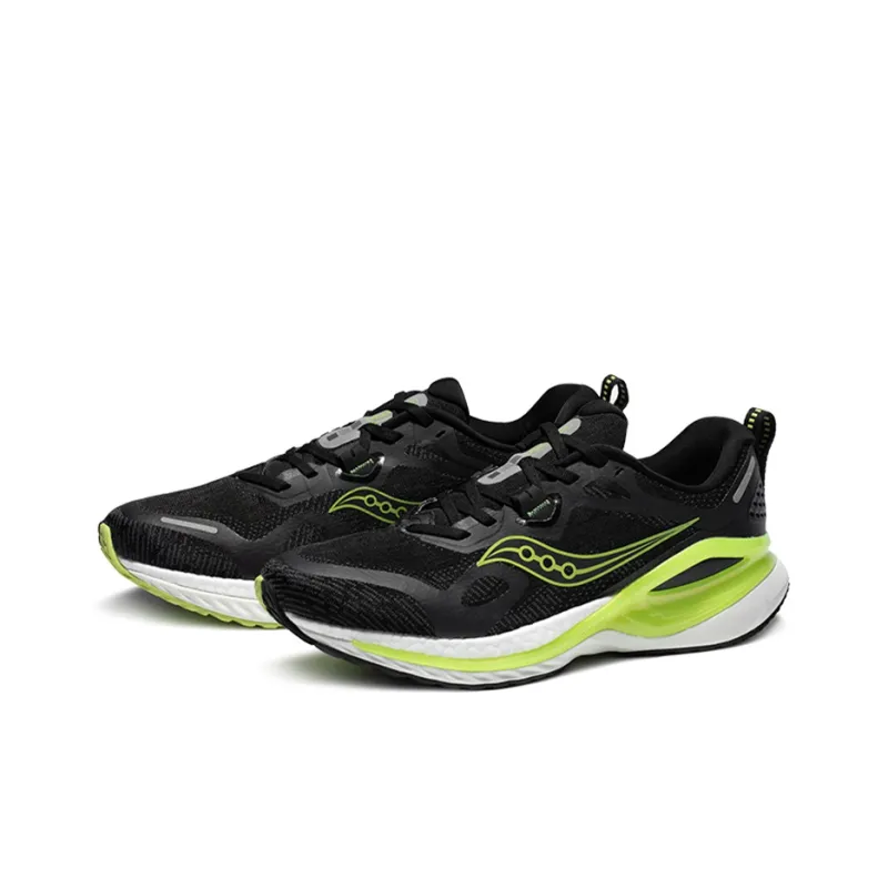 Saucony Phoenix Inferno 1 Non slip Lightweight Low Top Running Shoes Men's Black Green-2