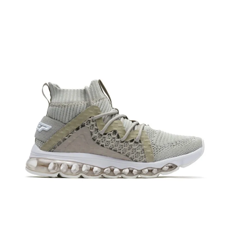 XTEP Generation 1 Air Cushion Lightweight Breathable And Wear Resistant Cushioning High Top Running Shoes Women's Beige-1