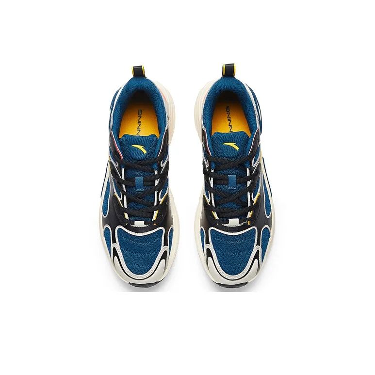 Anta Cushioning Low Top Running Shoes Men's Blue Black-2