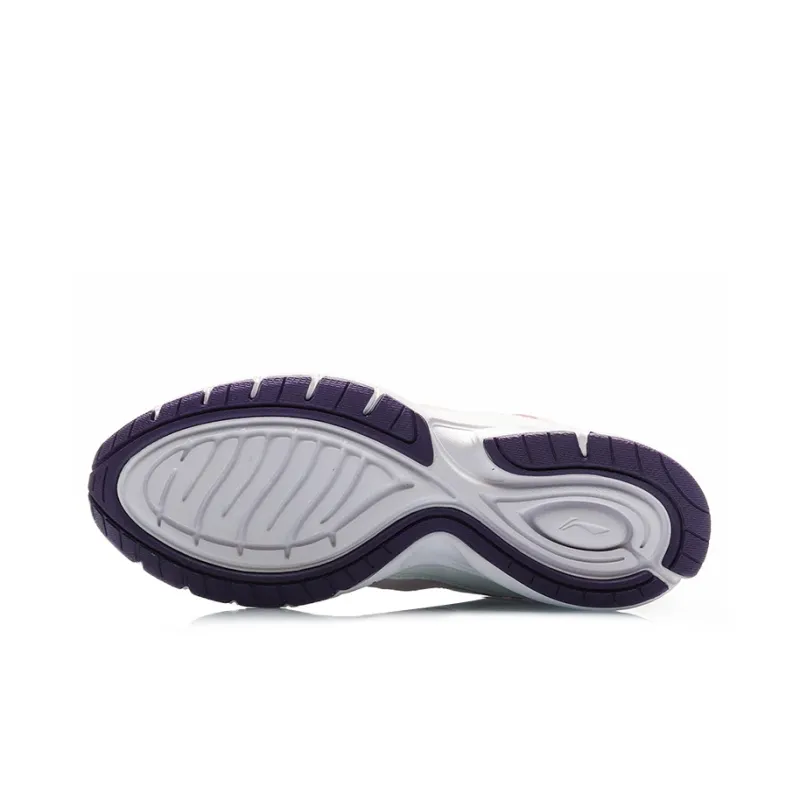 LiNing Shock Absorbers With Slip Resistant And Abrasion Resistant Properties Low Top Running Shoes Women's White Pink-4