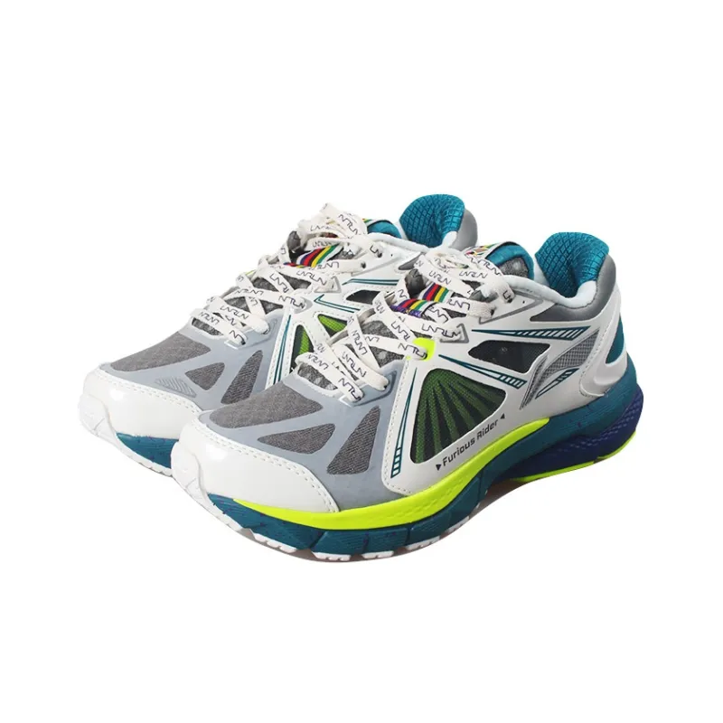 LiNing Furious Rider 3 OG Cushioning Low Top Running Shoes Women's Gray White Blue-4