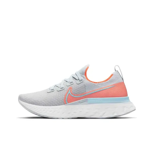 Nike React Infinity Run Flyknit 1 Running Shoes Women's Low-Top Pink/Light Gray