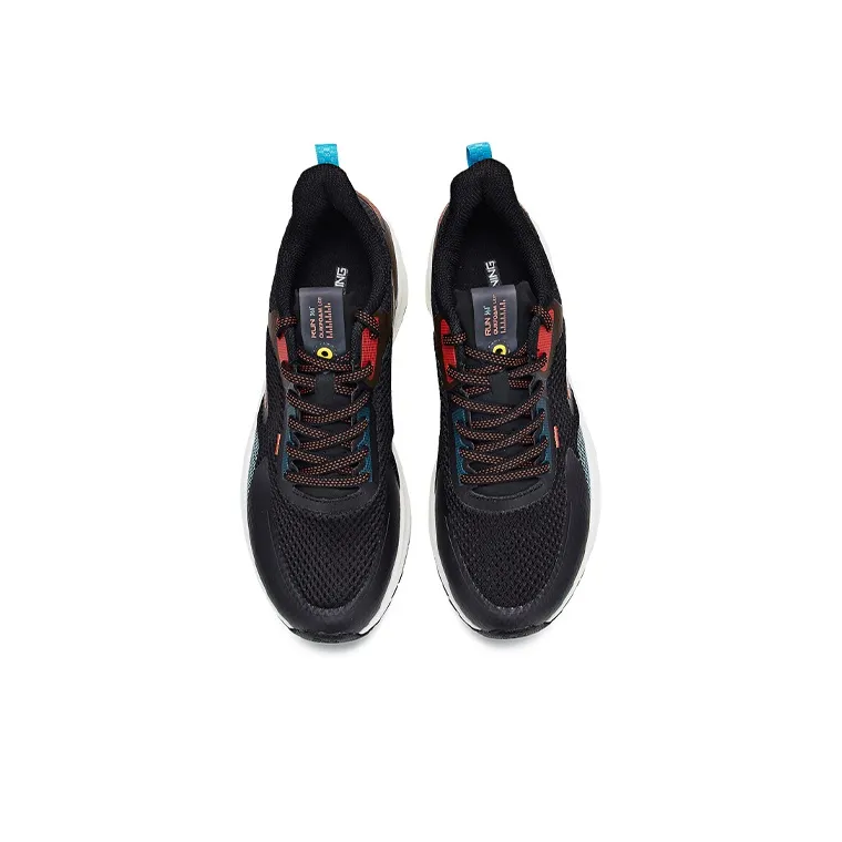 361° Yu Yi Rainy Comfort Low Top Running Shoes Women's Black Red Mesh-1
