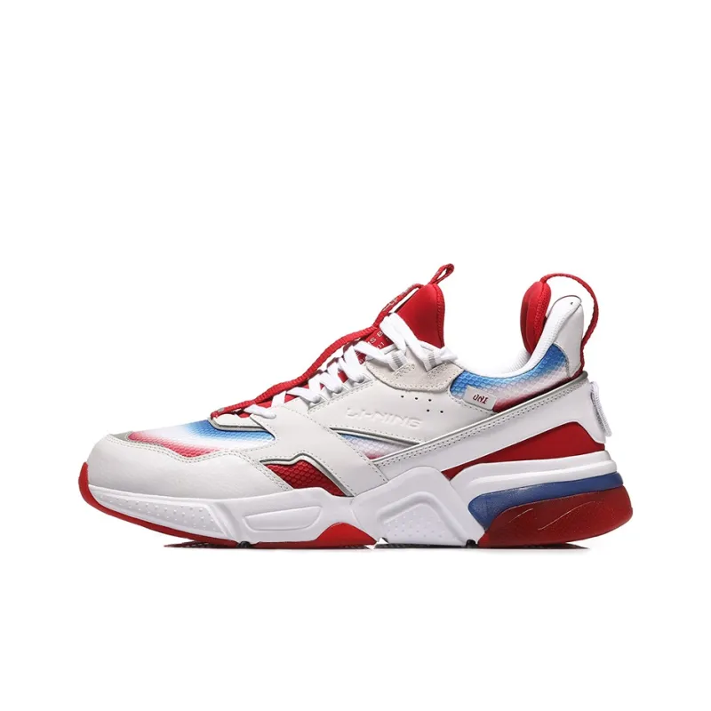 LiNing 001 Running Shoes Unisex Low Top White/Red-0