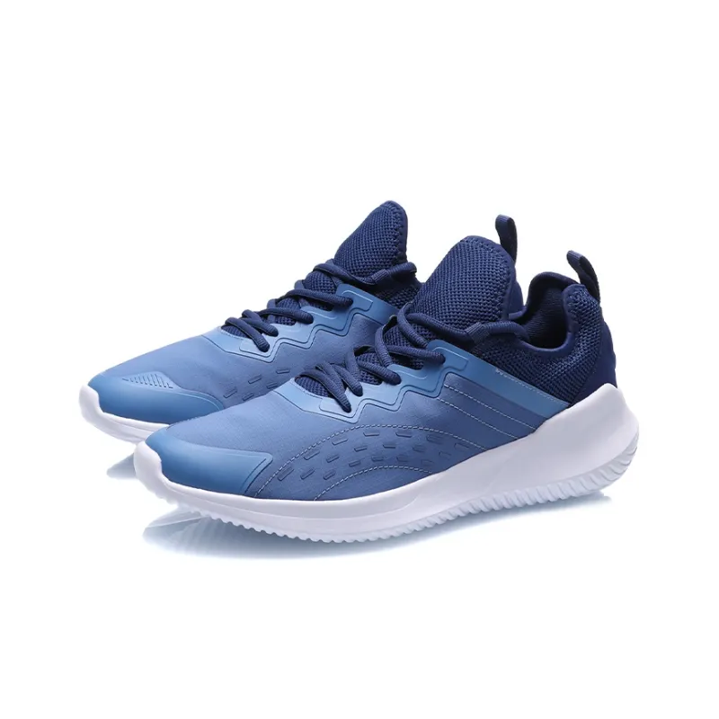 LiNing Shock Absorbers With Slip Resistant And Abrasion Resistant Properties Low Top Running Shoes Men's Blue White-2