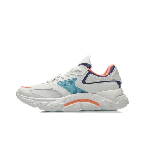 LiNing Cushioning Anti Slip And Wear Resistant Low Top Running Shoes Women's Mist White