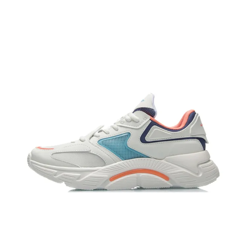 LiNing Cushioning Anti Slip And Wear Resistant Low Top Running Shoes Women's Mist White-0