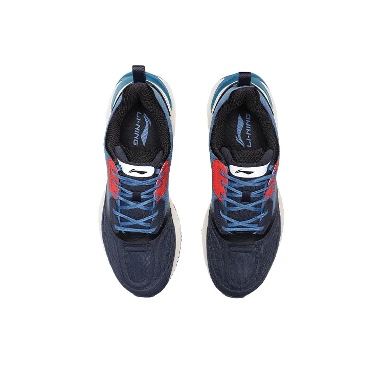 LiNing Cloud 5 V Shield Cushioning Anti Slip And Wear Resistant Low Top Running Shoes Blue Gray-3