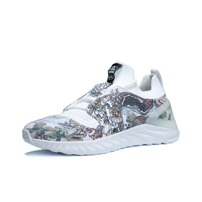 PEAK Durable Breathable Low Top Running Shoes Men's White-2