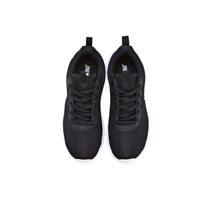 361° Anti Slip Wear Resistant Low Top Running Shoes Women's Black White-3
