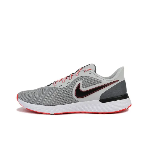 Nike Revolution 5 Series Running Shoes Men Low-Top Red Gray