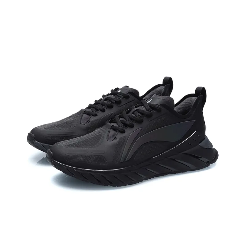 LiNing Shock Absorbing, Non Slip, Wear Resistant, Breathable And Lightweight Low Top Running Shoes Unisex Black-2