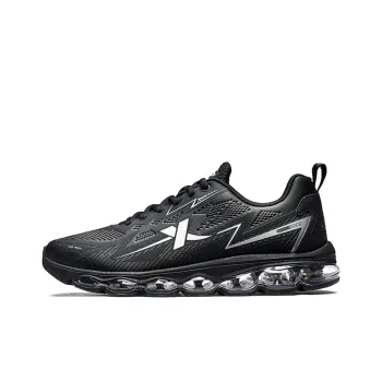 XTEP Generation 1 Air Cushion Cushioning Anti Slip And Wear Resistant Low Top Running Shoes Black Silver