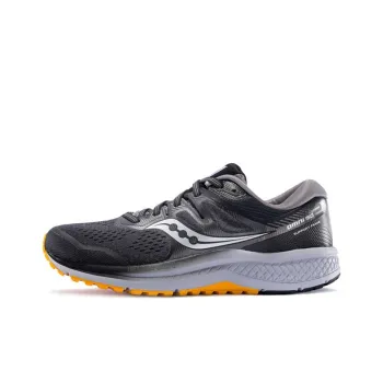 Saucony Omni ISO2 Running Shoes Men Low-Top Gray Black Yellow