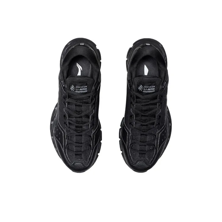 LiNing Cushioning Anti Slip And Wear Resistant Low Top Running Shoes Men's Black-3