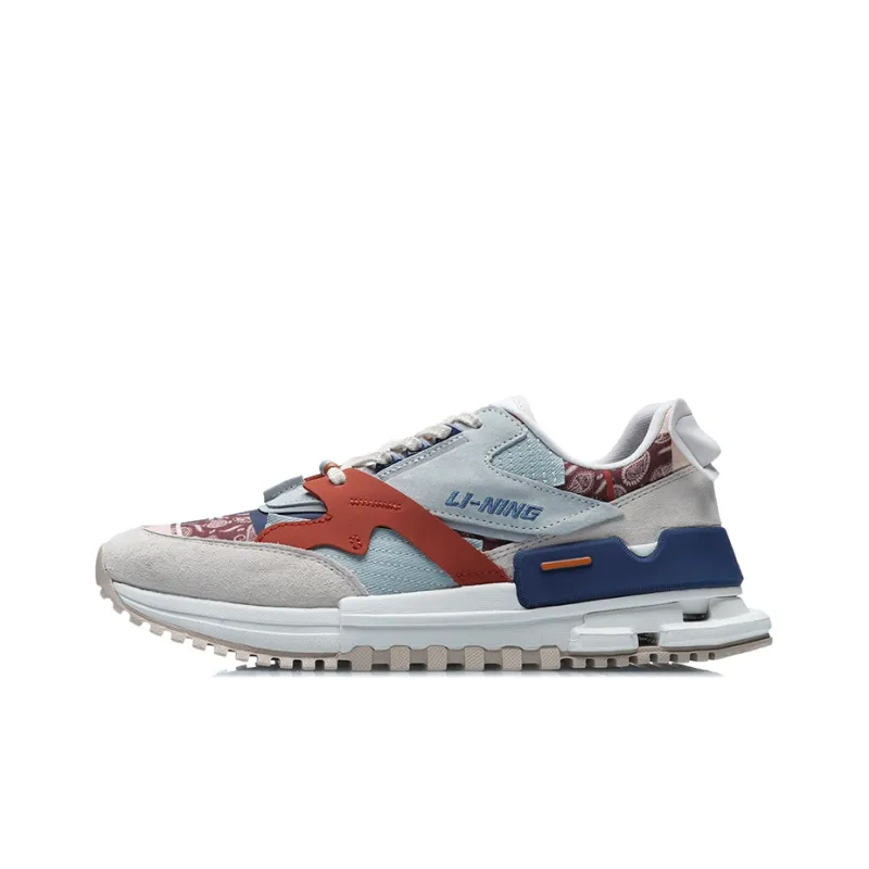 LiNing Running Shoes Men Low Top Gray/Orange/Green-0