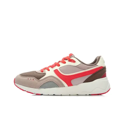 LINING Brilliant 96 Running Shoes Women's Low-Top Brown/White/Red