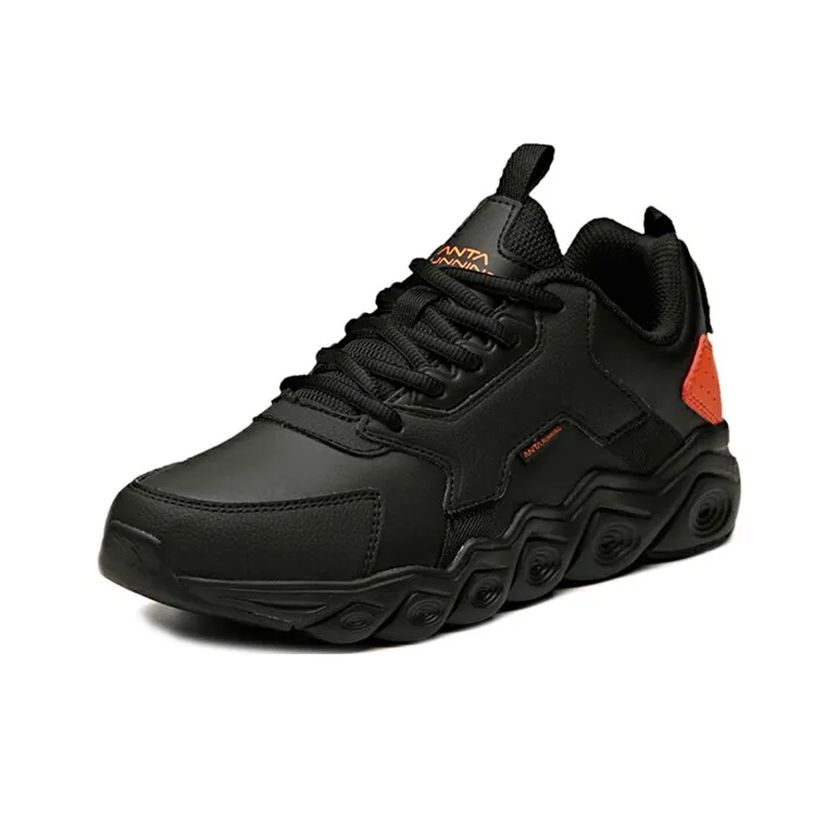Anta Running Collection Cushioned Slip-Resistant Low-Top Running Shoes Men's Black Red-1
