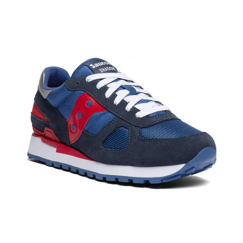 Saucony Shadow Original Non-slip Lightweight Low-Top Running Shoes Men's Dark Blue Red-2