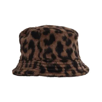 BALMAIN Leopard-Pattern Dropped Narrow Brim Bucket Hat