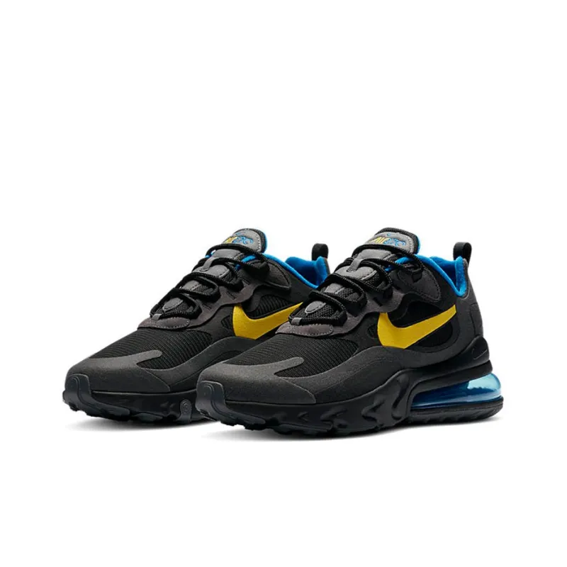 Nike Air Max 270 Cushioning Anti-Slip And Wear-Resistant Low-Top Running Shoes Men's Black Yellow Blue-2