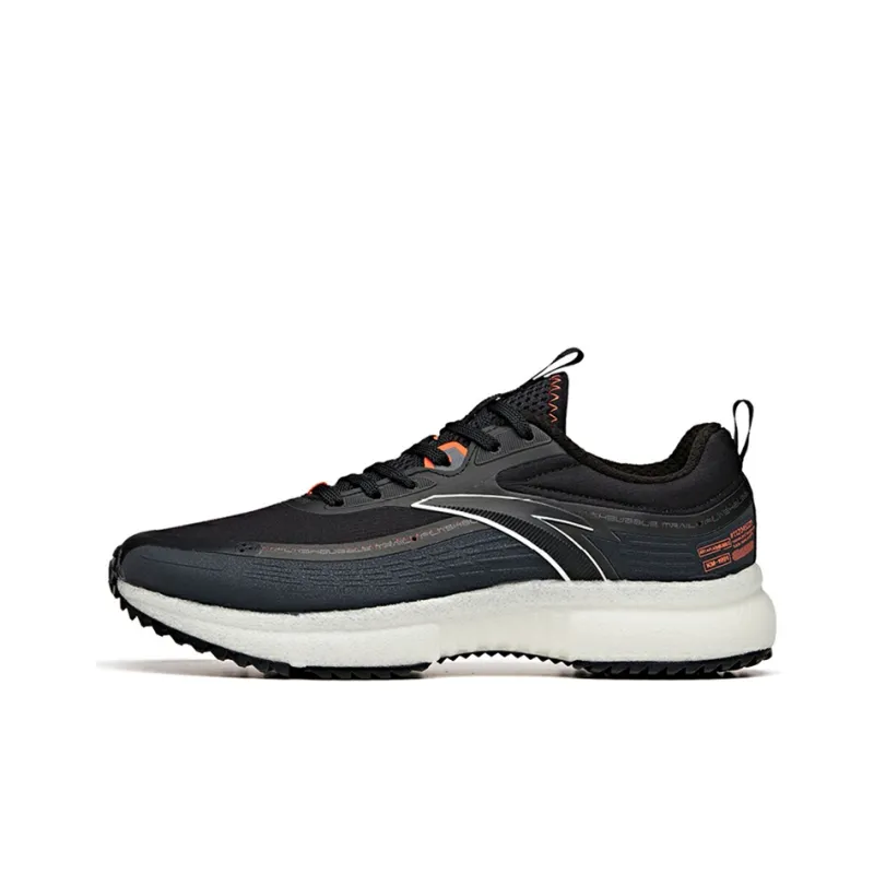 Anta Cushioning, Slip Resistant, Abrasion Resistant, Breathable Low Top Running Shoes Men's Black White Gray-0