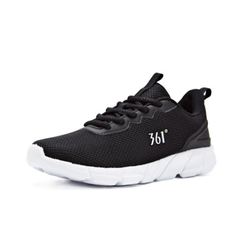 361° Anti Slip Wear Resistant Low Top Running Shoes Women's Black White-2