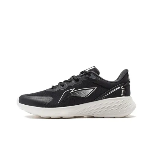 LINING Soft Running Shoes Women's Low-Top Black/White