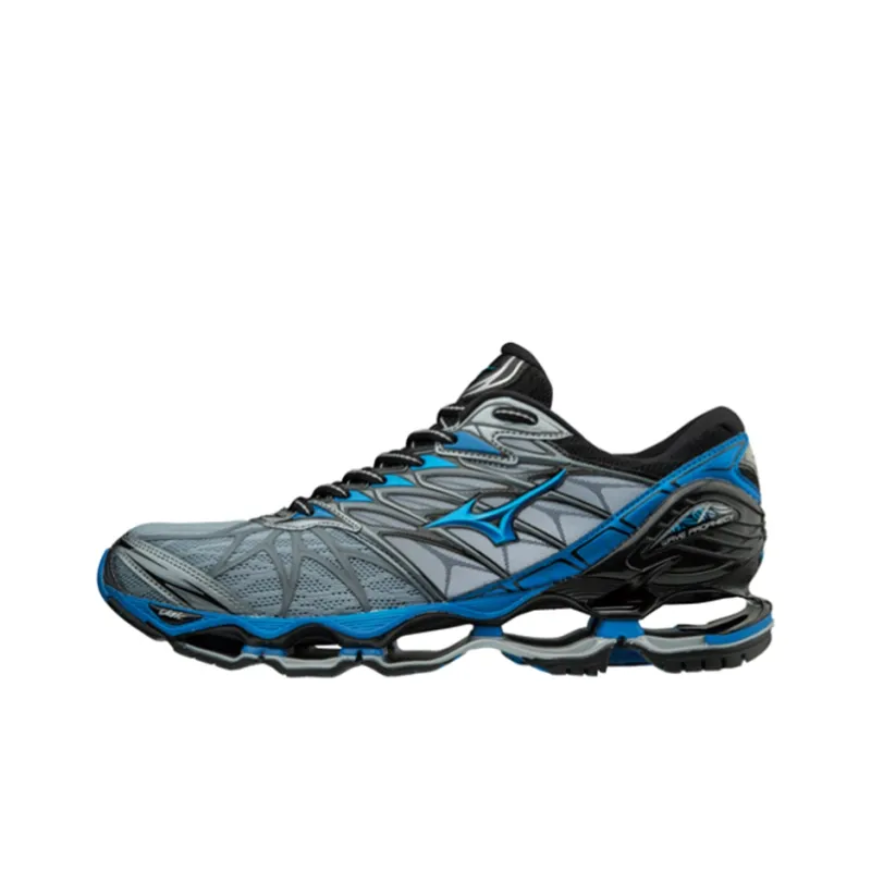 Mizuno Prophecy 7 Cushioning, Abrasion Resistant, Breathable Support Low Top Casual Running Shoes Unisex Gray Blue-0