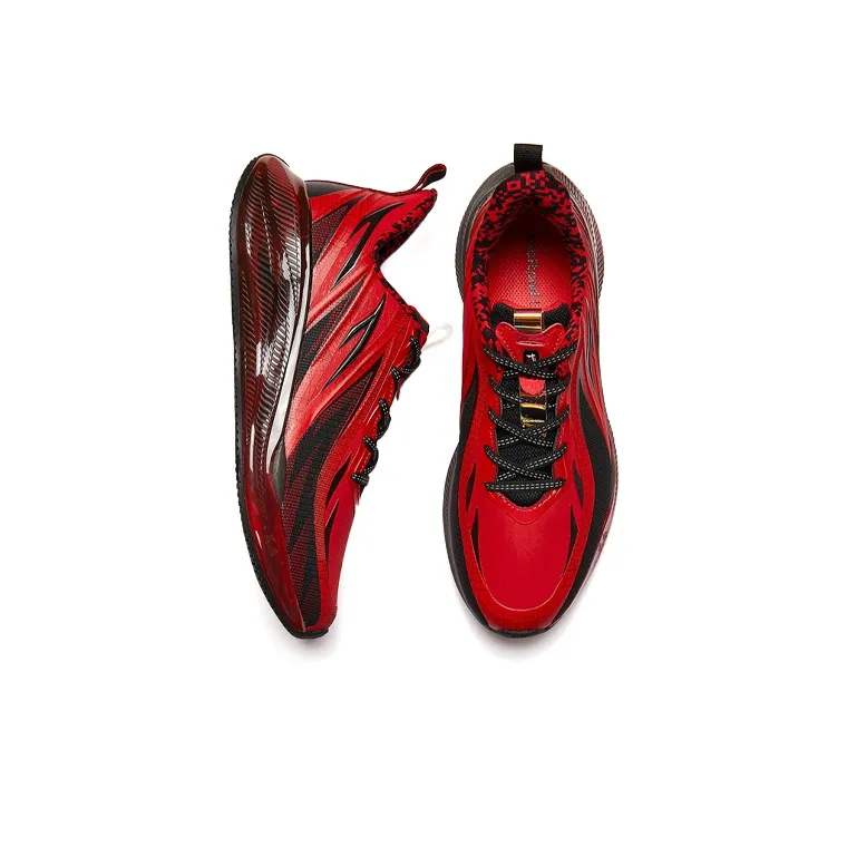 XTEP Windfire 23 Slip-Resistant Cushioning Low-Top Running Shoes Men's Red Black-3