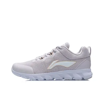 LiNing Cushioning And Breathable Low Top Running Shoes Women's Light Gray Purple