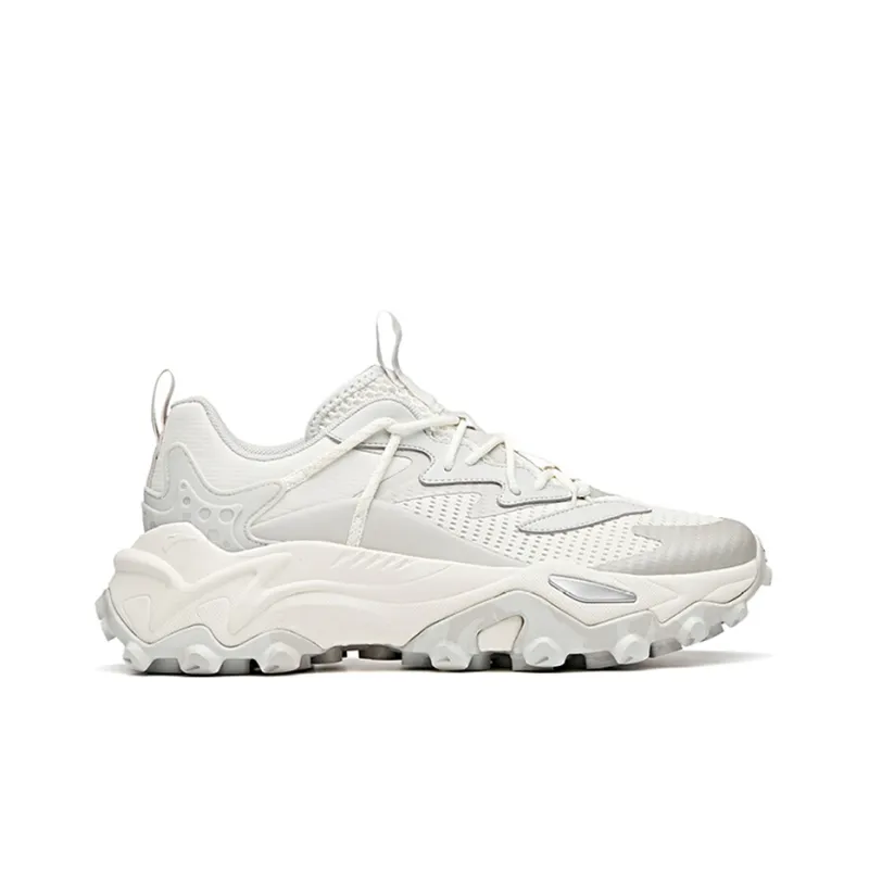 Anta Shock Absorbers Slip Resistant, Abrasion Resistant, Breathable Low Top Running Shoes Men's White Gray-1