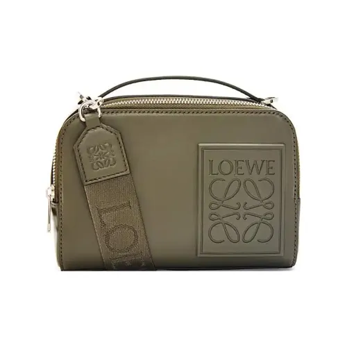 LOEWE Satin Cow Leather Camera Bag, Shoulder Bag, Crossbody Bag Mini Men's Khaki Green