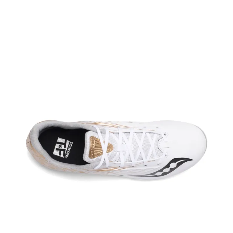 Saucony Spitfire 5 Slip-Resistant Cushioning Lightweight Low-Top Running Shoes Women's White Gold-3