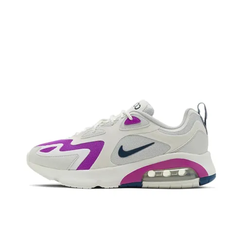 Nike Air Max 200 Running Shoes Women's Low-Top Photon Gray/White/Bright Purple/Wheat Blue