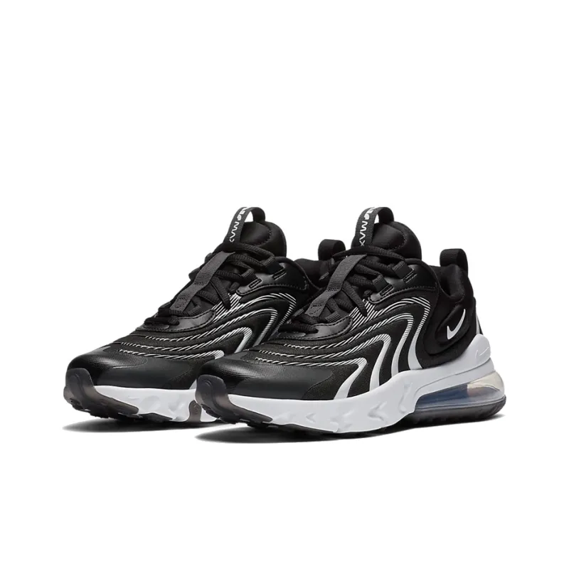 Nike Air Max 270 Cushioning Anti-Slip And Wear-Resistant Low-Top Running Shoes GS Black White-2