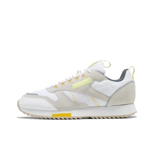 Reebok Classic Leather Running Shoes Unisex Low-Top White Gray