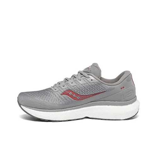 Saucony Triumph 18 Running Shoes Men Low-Top Gray Red