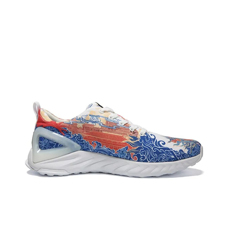 IDX x PEAK The Tang Dynasty Is Prosperous Low Top Running Shoes Women's Blue Orange-1