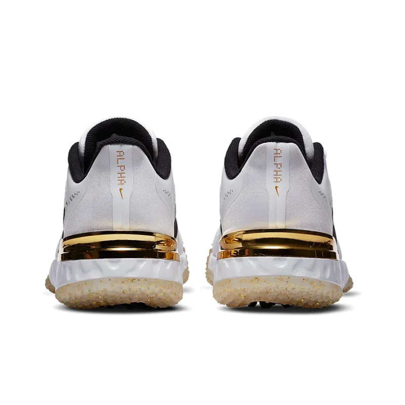 Nike Alpha Huarache Elite 3 Turf Premium White Metallic Vivid Gold-4