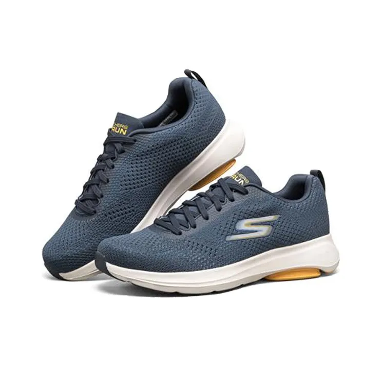 Skechers Go Run Viz Tech Running Shoes Men Low Top Marine Blue/Yellow-2