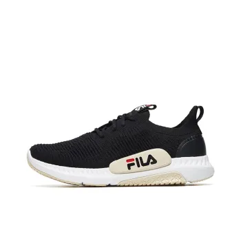 FILA FUSION Fantastic Cushioning Anti Slip Wear Resistant Breathability Low Top Running Shoes Women's Black White