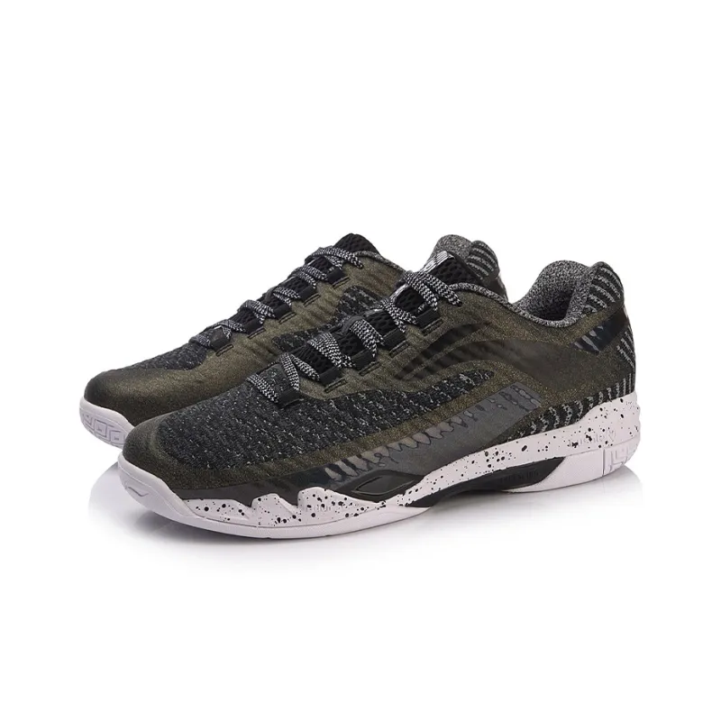 LiNing Pioneer Cushioning Rebound Low Top Running Shoes Unisex Black Green-2