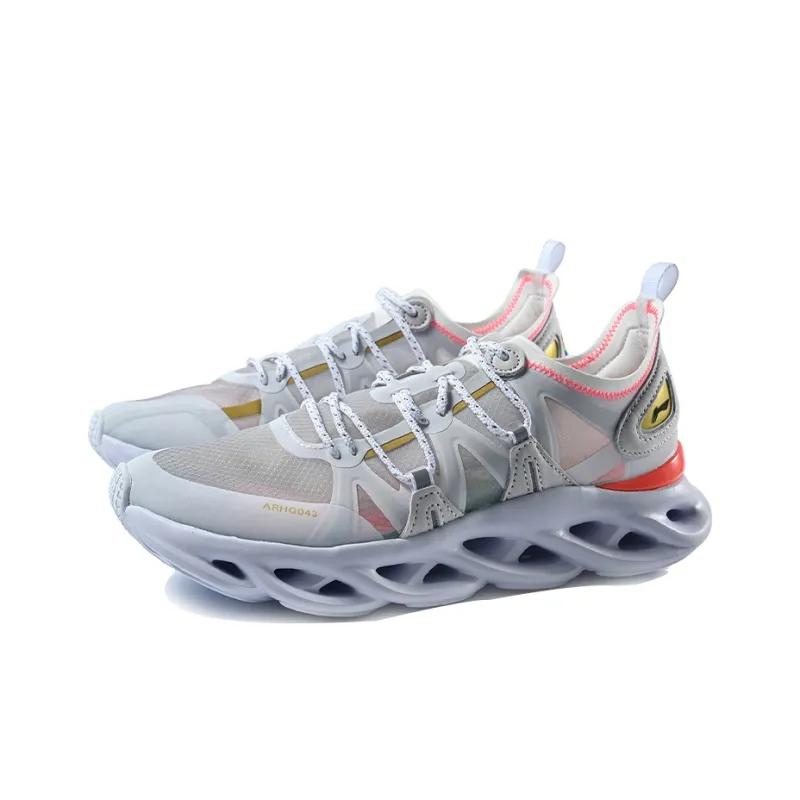 LiNing Li Ning Arc Cushioned Wear Resistant Slip Resistant Low Top Running Shoes Men's Gray-2